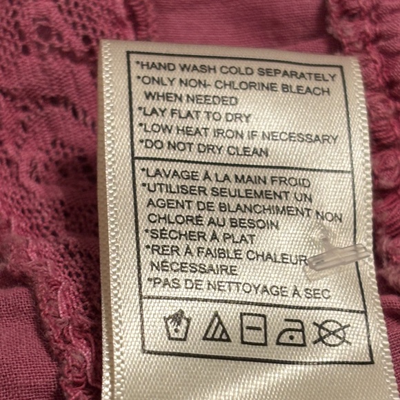 Steve Madden Cottagecore Geneva Lace Trim Cotton Top in Misty Rose Size L NWT - Picture 5 of 7